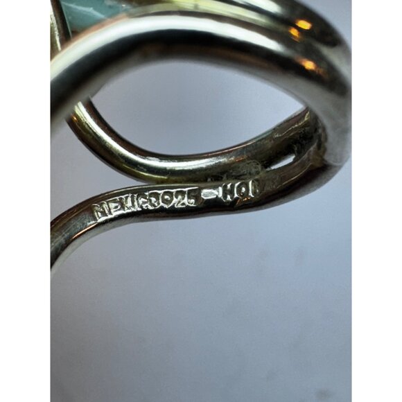 Sterling Silver 925 Turquoise Statement Ring Size 4.5 Vintage Estate Jewelry - Picture 11 of 11